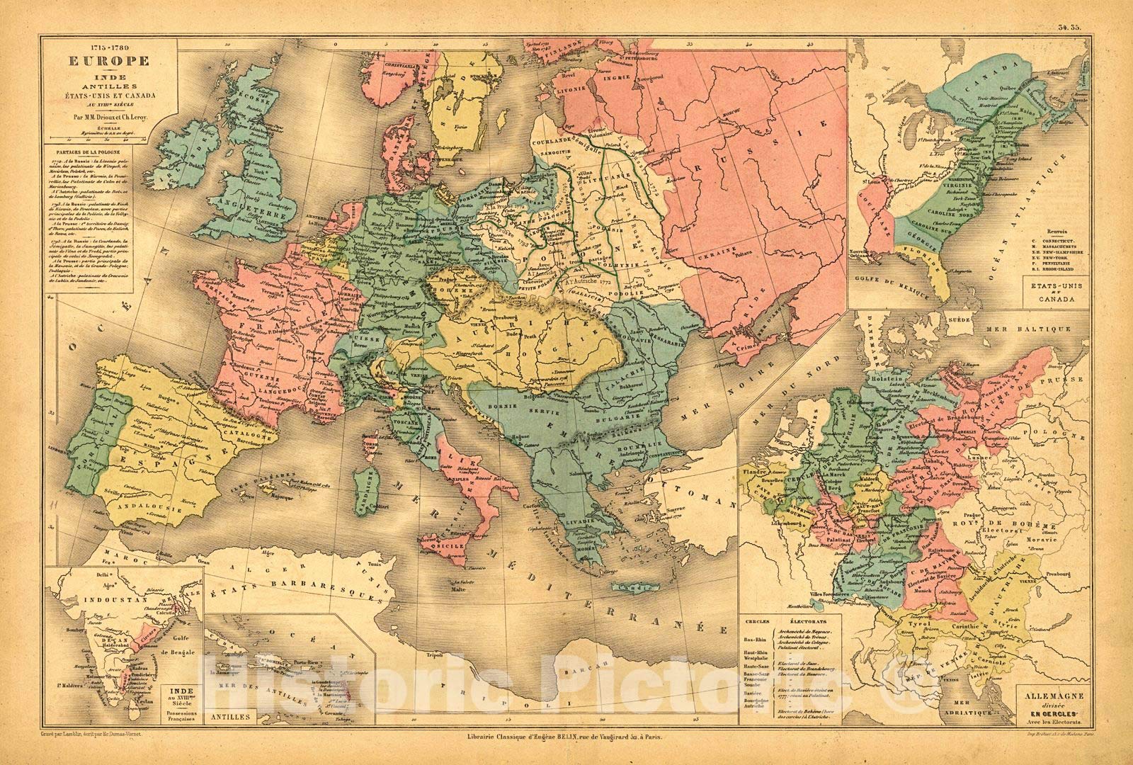 Amazon.com: Historic Map - 1878 Europe 1715-1789 - Vintage Wall Amazon.com: Historic Map - 1878 Europe 1715-1789 - Vintage Wall